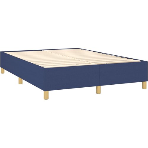  Krevet s oprugama i madracem plavi 140x200 cm od tkanine Slike