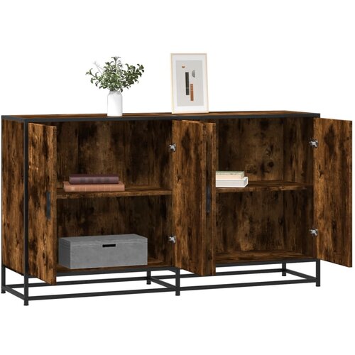 vidaXL Komoda dimljeni hrast 134x35x76 cm konstruirano drvo Cene