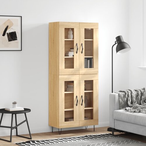 vidaXL Visoka komoda sonoma hrast 69,5x34x180 cm inženirski les Cene