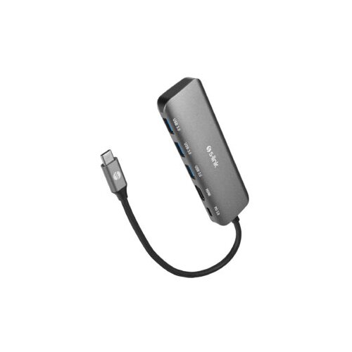 Docking station S-link SWV-USBC030 USB adapter Type-C HDMI 4K 30Hz Gray Metal Type-C to 3*USB3.0 6 in 1 1xPD Charger, 1xUSB-C Adapter, 39876 Slike
