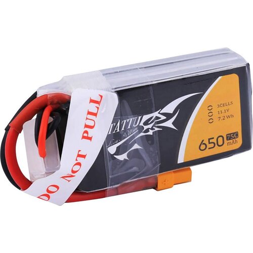 Tattu lipo akumulatorski paket za modele 11.1 V 650 mAh &amp;Scaron;tevilo celic: 3 75 C mehka torba XT30, (20438093) Slike