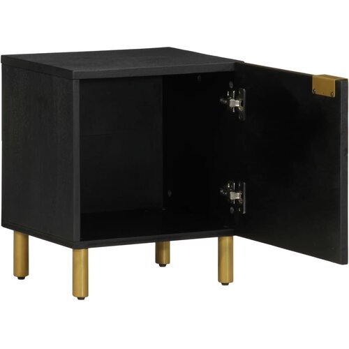 Maison Chic Nočna omarica - Nočna miza črna 40x33x46 cm trden mangov les, (21687298) Slike