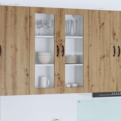 vidaXL Stenska kuhinjska omarica z vrati Umetni hrast 80 x 31 x 100 cm Cene