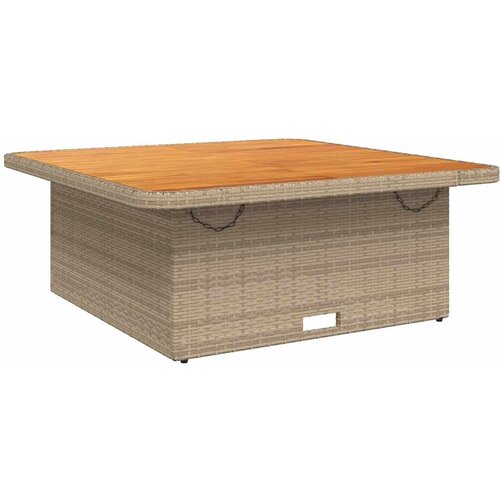  2-dijelni vrtni blagovaonski set od poliratana s jastucima bež 110 cm table length Slike