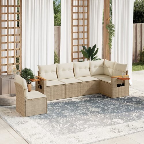 vidaXL 6-dijelni set vrtnih sofa s jastucima bež od poliratana Cijene
