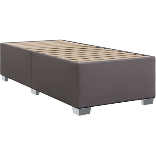 VidaXL Krevet s oprugama i madracem sivi 90 x 190 cm od umjetne kože Slike