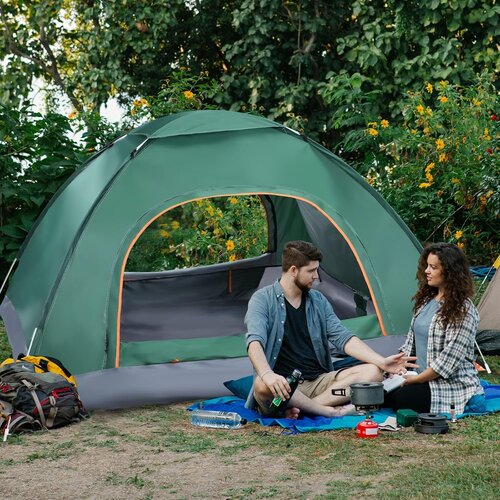  Pop-up kamp &amp;scaron;ator 3-4 osobe 200&amp;times;200&amp;times;135 cm brzo postavljanje, vodootporan i prenosiv Slike