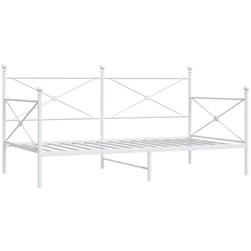 vidaXL Dnevna postelja brez vzmetnice Bela 100x200 cm Jeklo Cene