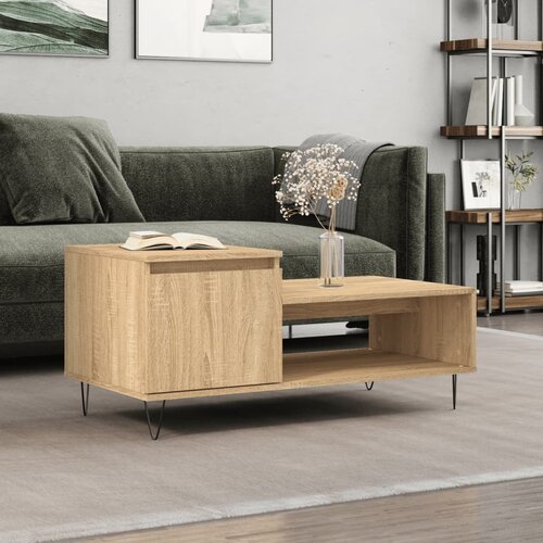  The Living Store Klubska mizica sonoma hrast 100x50x45 cm inženirski les - Klubska Mizica, (21451942) Slike