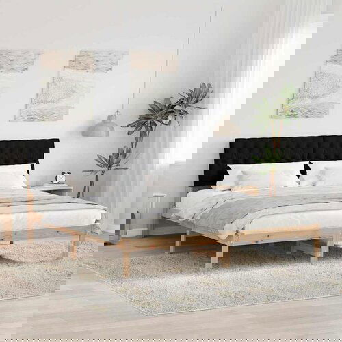 vidaXL Krevetni okvir s tapiciranim uzglavljem Smeđa 180 x 200 cm Cene