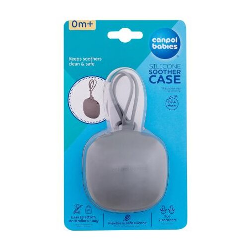 Canpol Silicone Soother Case Grey silikonska futrola za dudu 1 kom za otroke Slike