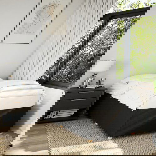 Furnova posteljni okvir brez vzmetnice Črna 90x190cm Tkanina, (21939567) Slike