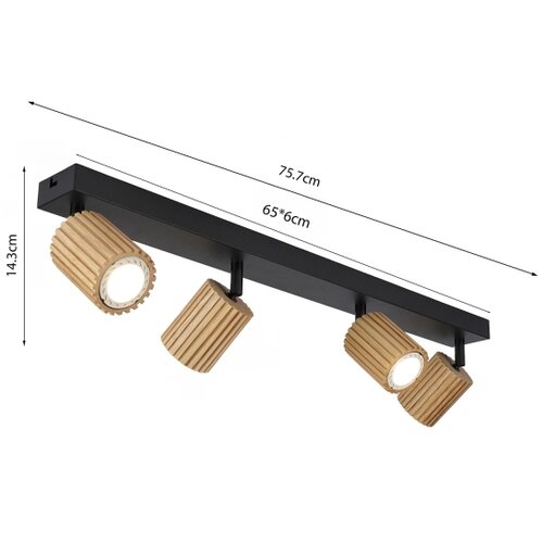 Brilagi - Reflektor MODERN WOOD 4xGU10/8W/230V drvo/crna Slike