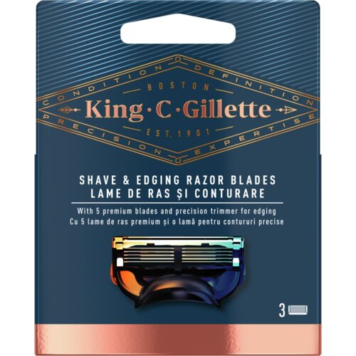 King C. Gillette gillette king c dopune za brijač za oblikovanje brade 3 komada Slike
