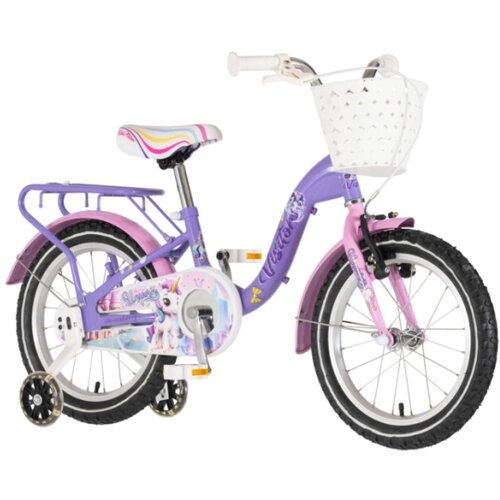 Visitor Bicikl kids unicorn 16" 9" v-brake kontra 105-125cm (16") ljubičasti Cene