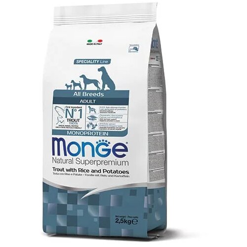 Monge dog Postrv z Rižem in Krompirjem 2,5 kg Cene