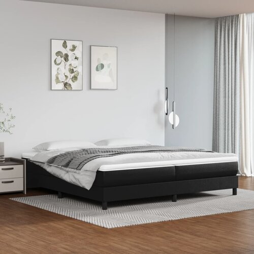  Okvir za krevet s oprugom crni 200x200 cm od umjetne kože Cene