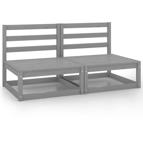 vidaXL Srednje vrtne sofe 2 kom sive od masivne borovine Cijene