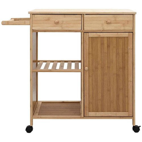  Kuhinjska Kolica s Kotačima Prirodna 90 5 x 36 x 86 5 cm Bambus Slike