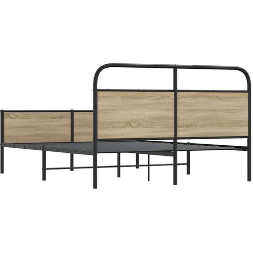 VidaXL Metalni okvir kreveta bez madraca boja hrasta 160x200 cm Slike