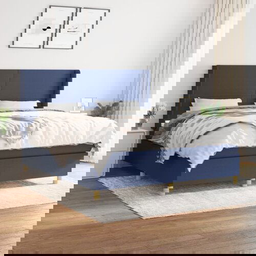 The Living Store Box spring postelja z vzmetnico modra 160x200 cm blago - Box Spring Postelja, (21514827) Cene