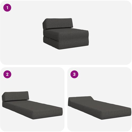 SOFA na razvlačenje Tamnosiva 60 x 70 x 41 cm Tkanina Slike