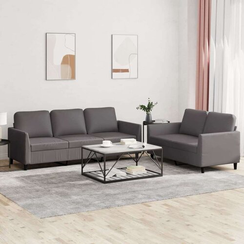  2-dijelni set sofa s jastucima sivi od umjetne kože Cijene