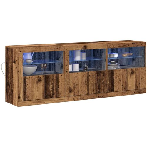  Sborg s LED svjetlima Staro drvo 181.5x37x67 cm Obrađeno drvo Slike