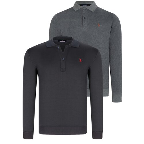 Dewberry DOUBLE SET V4007 MEN&amp;#039;S SWEATSHIRT-NAVY - ANTHRACITE Slike