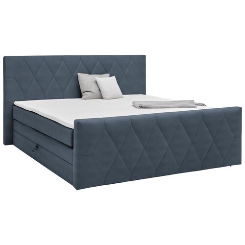 Based Postelja Boxspring Josie-b, Sivomodra, 180x200 Slike
