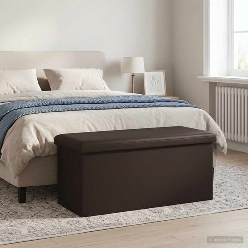  Sklopiva klupa za pohranu Smeđa 180 kg 80 L 77 x 38 x 38 cm PVC Cijene