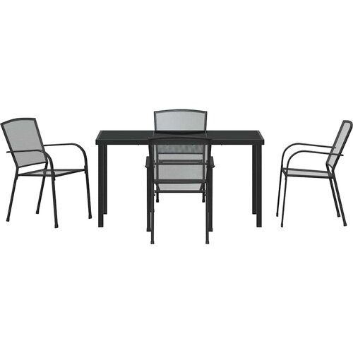  Vrtni set za objed 5 pcs Antracit Čelik s prahom premazan Slike