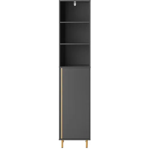 SoBuy visoka kopalniška omarica z enim predalom in dvema vratoma v sivi barvi v skandinavskem slogu, (21123438)