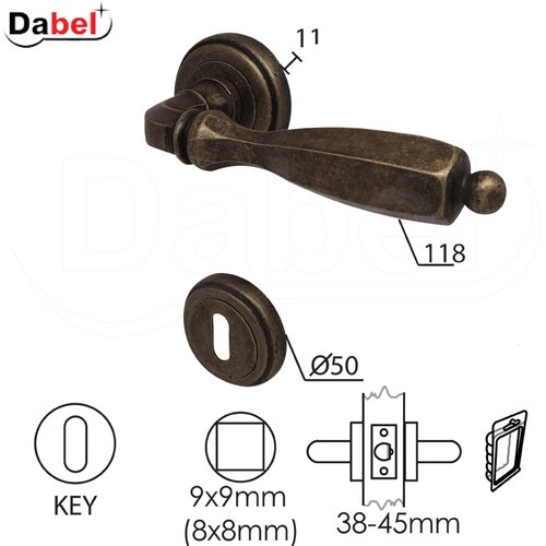 Dabel kvaka rozeta za vrata BOR Ab fi50/11/118/8/9mm .Klj DBP2 0101814 Slike