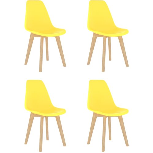 The Living Store Jedilni stoli 4 kosi rumena plastika - Jedilni Stol, (21419567) Slike