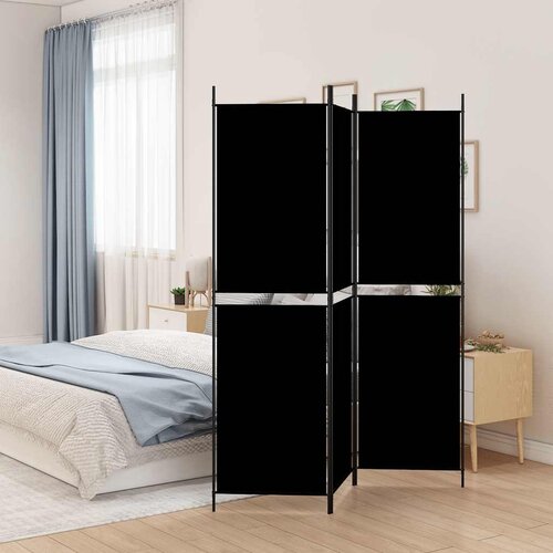 Sobna pregrada s 3 panela crna 150 x 200 cm od tkanine Cijene