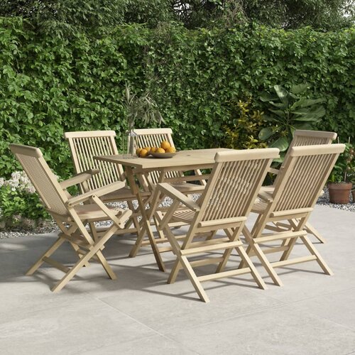 vidaXL Zložljivi vrtni stoli 6 kosi sivi 56x61x89 cm trdna tikovina Cene