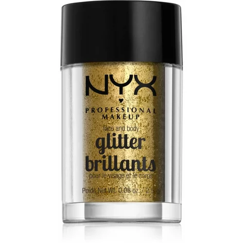 NYX Professional Makeup Glitter Goals bleščice za obraz in telo odtenek 05 Gold 2.5 g