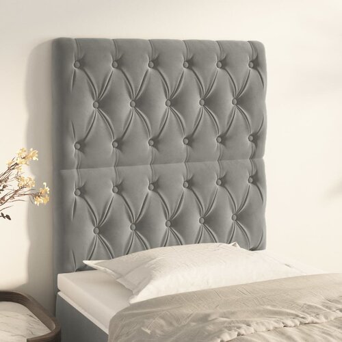 vidaXL Uzglavlja 2 kom svjetlosivi 80x7x78/88 cm baršunasti Cijene