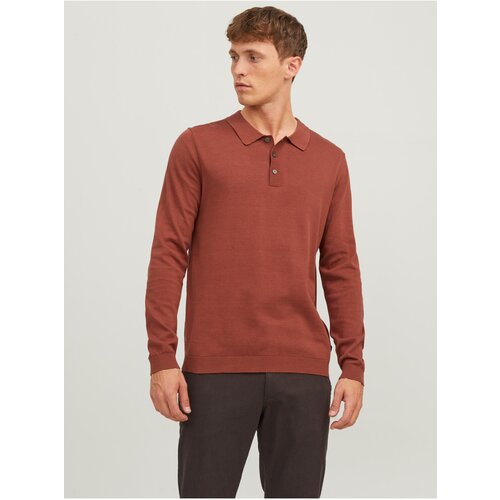 Jack & Jones Brick Mens Long Sleeve Jersey Polo T-Shirt - Men Cene