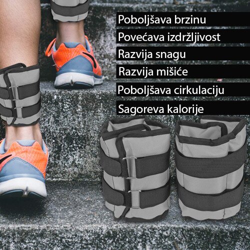 MANIDEA TEGOVI ZA NOGE EXPERIENCE FITNESS 2x1,5 KG Slike