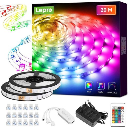  Set led traka 20m rgb IP20 - 2x10m glazbena Slike