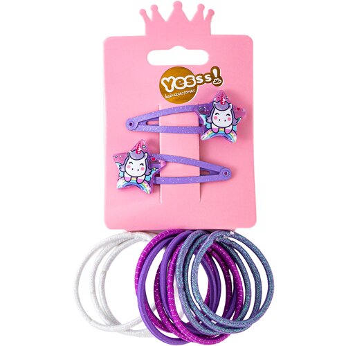 YESSS! dečji set gumica i šnalica lila unicorn Cene