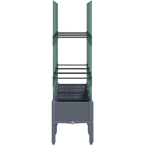  Vrtna sadilica s re&amp;scaron;etkom siva 120 x 40 x 142 5 cm PP Slike