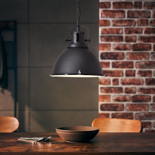 Brilliant Luster na lancu JESPER GLAS 1xE27/60W/230V crna Slike