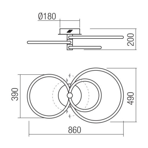  Redo 01-2226 - LED prigu&amp;scaron;iva plafonski luster SPELL LED/54W/230V sjajni hrom Slike