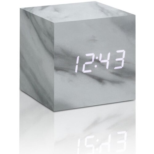 Gingko siva budilica s bijelim led zaslonom cube click clockt Slike