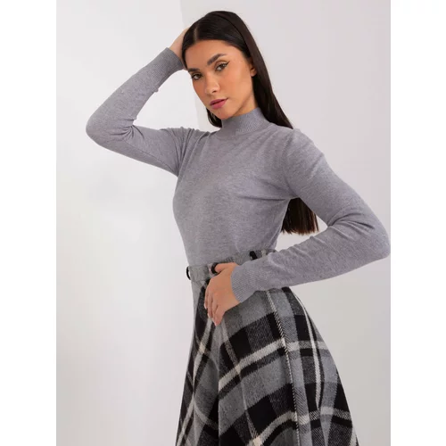 Fashion Hunters Gray fitted turtleneck sweater