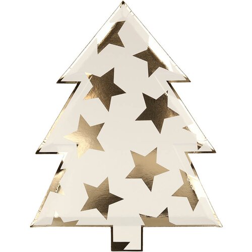 Meri Meri papirnati krožniki die cut patterned christmas tree (8 kosov) Slike
