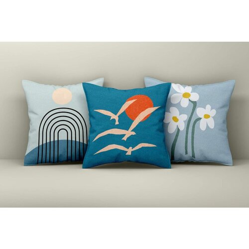WALLXPERT Set ukrasnih jastučnica Asr_plw25-31, 43x43 cm, 3 komada, Šarene Cene